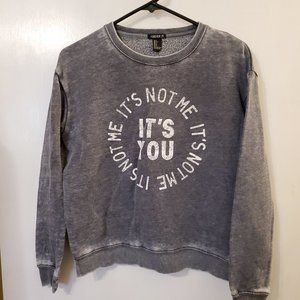 Forever 21 Gray Graphic Sweatshirt, Size Small